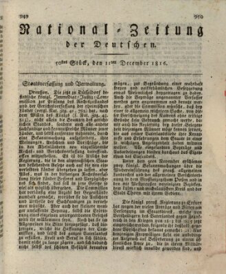 National-Zeitung der Deutschen Mittwoch 11. Dezember 1816