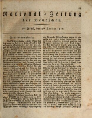 National-Zeitung der Deutschen Mittwoch 8. Januar 1817