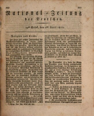 National-Zeitung der Deutschen Mittwoch 2. April 1817