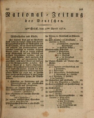 National-Zeitung der Deutschen Mittwoch 30. April 1817