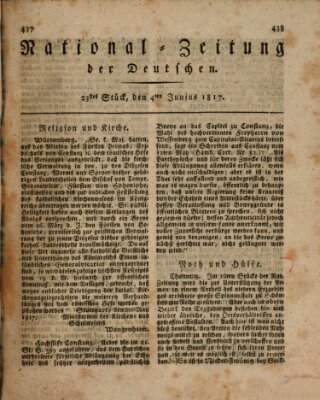 National-Zeitung der Deutschen Mittwoch 4. Juni 1817