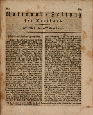 National-Zeitung der Deutschen Mittwoch 20. August 1817