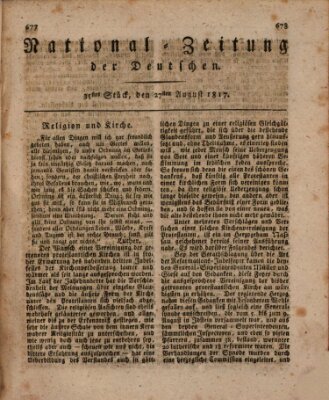National-Zeitung der Deutschen Mittwoch 27. August 1817