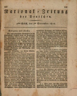 National-Zeitung der Deutschen Mittwoch 3. September 1817