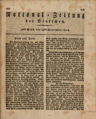 National-Zeitung der Deutschen Mittwoch 24. September 1817