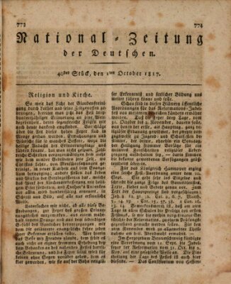 National-Zeitung der Deutschen Mittwoch 1. Oktober 1817