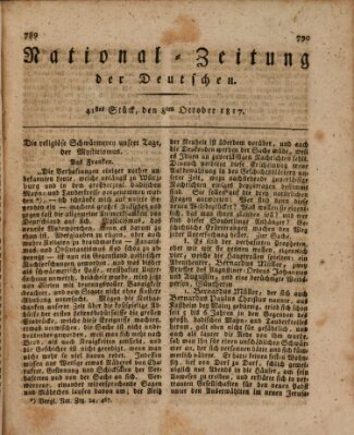 National-Zeitung der Deutschen Mittwoch 8. Oktober 1817