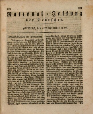 National-Zeitung der Deutschen Mittwoch 12. November 1817