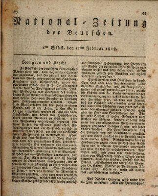 National-Zeitung der Deutschen Mittwoch 11. Februar 1818