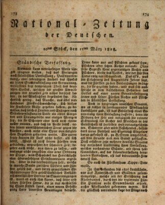 National-Zeitung der Deutschen Mittwoch 11. März 1818