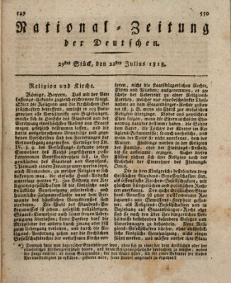 National-Zeitung der Deutschen Mittwoch 22. Juli 1818