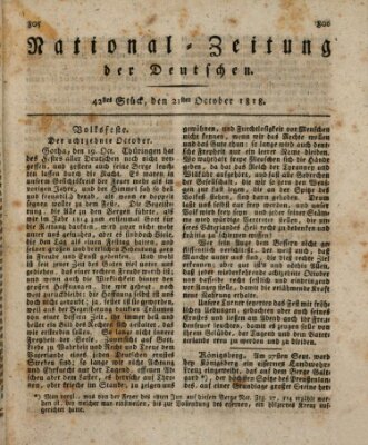 National-Zeitung der Deutschen Mittwoch 21. Oktober 1818