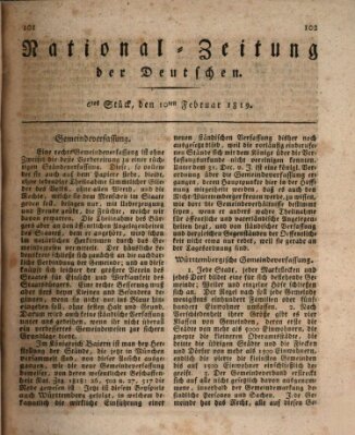 National-Zeitung der Deutschen Mittwoch 10. Februar 1819