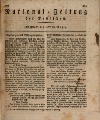 National-Zeitung der Deutschen Mittwoch 21. April 1819