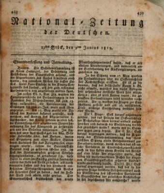 National-Zeitung der Deutschen Mittwoch 9. Juni 1819