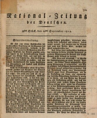 National-Zeitung der Deutschen Mittwoch 22. September 1819