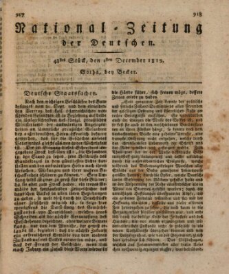 National-Zeitung der Deutschen Mittwoch 1. Dezember 1819