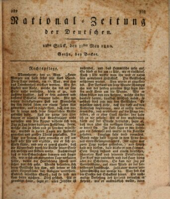 National-Zeitung der Deutschen Mittwoch 31. Mai 1820