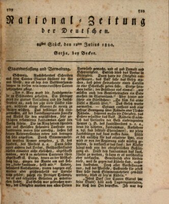 National-Zeitung der Deutschen Mittwoch 12. Juli 1820