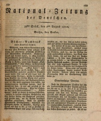 National-Zeitung der Deutschen Mittwoch 9. August 1820