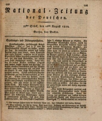 National-Zeitung der Deutschen Mittwoch 16. August 1820