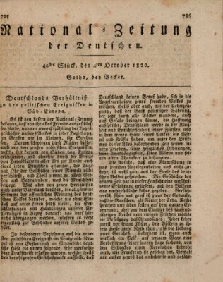 National-Zeitung der Deutschen Mittwoch 4. Oktober 1820