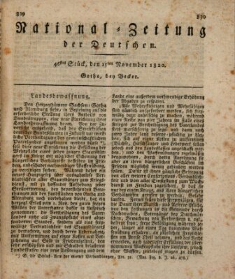 National-Zeitung der Deutschen Mittwoch 15. November 1820