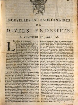 Nouvelles extraordinaires de divers endroits Freitag 17. Januar 1716