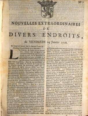 Nouvelles extraordinaires de divers endroits Freitag 24. Januar 1716