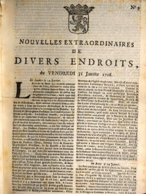 Nouvelles extraordinaires de divers endroits Freitag 31. Januar 1716