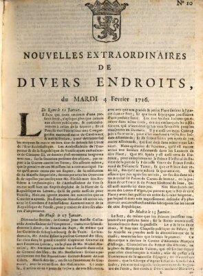 Nouvelles extraordinaires de divers endroits Dienstag 4. Februar 1716