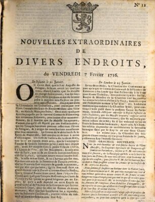 Nouvelles extraordinaires de divers endroits Freitag 7. Februar 1716