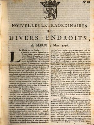 Nouvelles extraordinaires de divers endroits Dienstag 3. März 1716