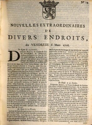 Nouvelles extraordinaires de divers endroits Freitag 6. März 1716