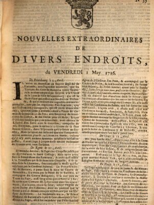 Nouvelles extraordinaires de divers endroits Freitag 1. Mai 1716