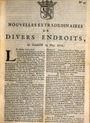 Nouvelles extraordinaires de divers endroits Dienstag 19. Mai 1716