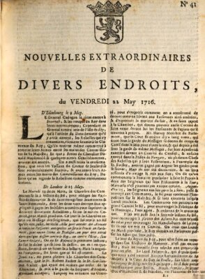 Nouvelles extraordinaires de divers endroits Freitag 22. Mai 1716