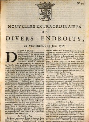 Nouvelles extraordinaires de divers endroits Freitag 19. Juni 1716