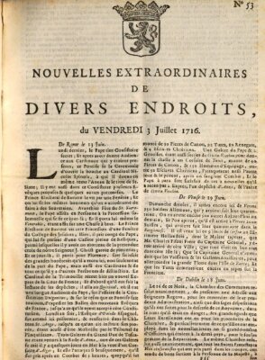 Nouvelles extraordinaires de divers endroits Freitag 3. Juli 1716