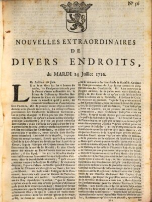 Nouvelles extraordinaires de divers endroits Dienstag 14. Juli 1716