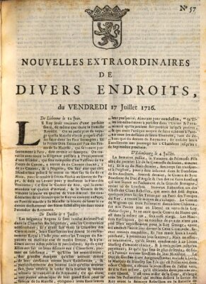 Nouvelles extraordinaires de divers endroits Freitag 17. Juli 1716