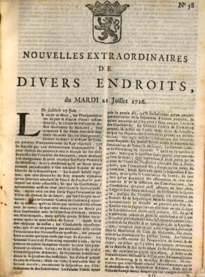 Nouvelles extraordinaires de divers endroits Dienstag 21. Juli 1716