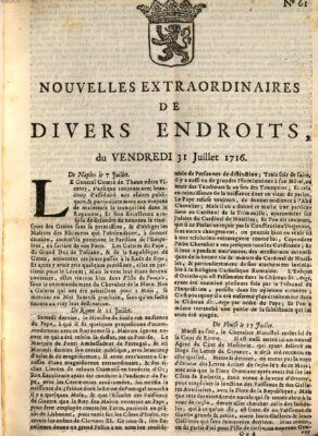 Nouvelles extraordinaires de divers endroits Freitag 31. Juli 1716