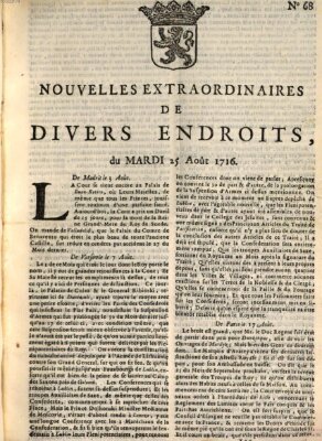 Nouvelles extraordinaires de divers endroits Dienstag 25. August 1716