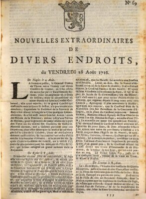 Nouvelles extraordinaires de divers endroits Freitag 28. August 1716