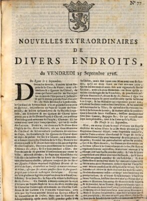 Nouvelles extraordinaires de divers endroits Freitag 25. September 1716