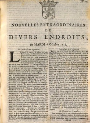 Nouvelles extraordinaires de divers endroits Dienstag 6. Oktober 1716