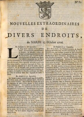 Nouvelles extraordinaires de divers endroits Dienstag 13. Oktober 1716