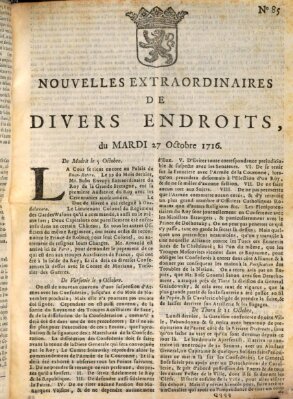 Nouvelles extraordinaires de divers endroits Dienstag 27. Oktober 1716