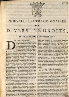 Nouvelles extraordinaires de divers endroits Freitag 6. November 1716